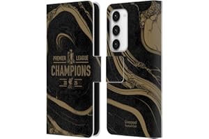 Head Case Designs Officially Licensed Liverpool Football Club Black Marble 2025 Premier League Champions Leather Wallet Case Compatible With Samsung Galaxy S23 5G