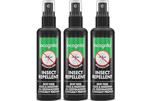 Incognito Insect Repellent Spray - 3x100ml Travel-Sized Natural DEET Free Formula - Protects for Up to 7 Hours - Shields from a Wide Range of Biting Insects