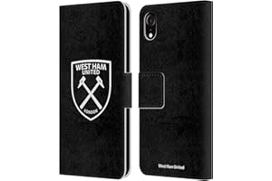 Head Case Designs Officially Licensed West Ham United FC White Logo Crest Leather Book Wallet Case Cover Compatible With Apple iPhone XR