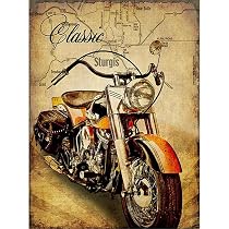 VJB Diamond Painting Wanddekoration, 50x40 Cm – 5D Strass-Stickerei, Motorrad-Motiv, DIY