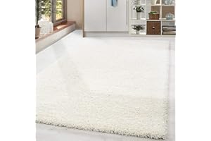 ‎HOMEBYHOME HomebyHome Shaggy Teppich Läufer Flur 80 x 150 cm - Shaggy Teppich Hochflor Creme Extra Weich und Flauschig - Bettvorleger Teppiche für Schlafzimmer - Waschbarer Küchenläufer - Carpet, Halı, Kilim