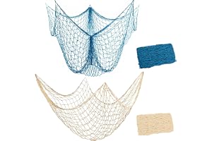 TenaLucy 2 stycken fisknät dekoration nät utomhus, maritim dekoration utomhus