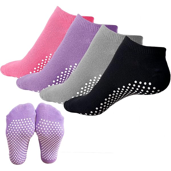 6 Paia Calzini Antiscivolo Donna | Cotone Traspirante Per Pilates, Yoga, Danza, Grip 360°, Taglia 35-42