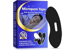 BIEYOC Cerotti Bocca per Dormire, 50 Pezzi Mouth Tape for Sleeping, Comodi Anti Russare Cerotti per la Bocca per Dormire, Migliora la Qualità del Riposo, Favorisce la Respirazione Nasale (Black)