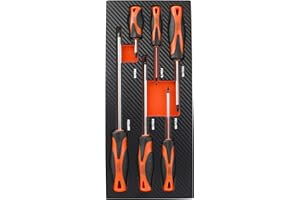 Fischer Darex 810917 Module de rangement comprenant 6 tournevis, Noir