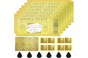 Teyomi 6 Tarjetas rascables Golden Ticket con sobres, boletos sorpresa para rascar y revelar para escribir tu propio especial para cumpleaños, regalos para novias, esposas, tarjetas navideñas