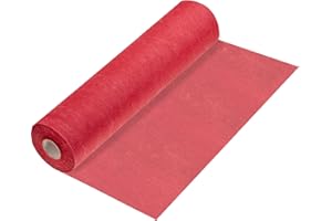 100%Mosel Runner da Tavolo in Tessuto Non Tessuto, in Rosso (30 cm x 25 m), Runner Decorativo da Tavola, elegante Decorazione da Tavola per Compleanni & Matrimoni