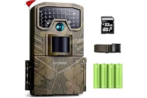 CEYOMUR Fototrappola 48MP 4K 30fps, Fotocamera caccia con IR Visione Notturna, Timer e Design Impermeabile IP66 con scheda SD da 32GB e batterie per la Caccia e l'osservazione la Fauna