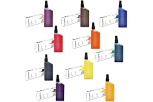 Liquidraw Technical Pen Ink - 10 x 25 ml | Assorted Colours | Waterproof Ink | Compatible with Rotring Isograph Pens | Plastic Refill Bottle, Screw-On Lid | Ideal for Drawing Illustration Calligraphy