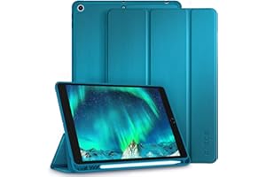 CACOE Funda Compatible con iPad 9/8/ 7 Generación, Ranura para bolígrafo, Ultra Slim Protectora Carcasa con Función de Soporte para iPad 10.2 2021 2020 2019,Azul