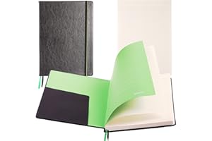 ‎WINTEX WINTEX Notizbuch in DIN A4 Kariert mit 96 Seiten - Leder Hardcover Kladde, Bullet Journal und Notizheft für Schule oder Arbeit in Schwarz für Ihre Aufzeichnungen