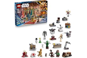 LEGO Star Wars Le Calendrier de l&#x2019;Avent 2025 - Jeu pour Gar&#xE7;on ou Fille d&#xE8;s 6 Ans - Compte &#xE0; Rebours Avant No&#xEB;l avec 24 Surprises Dont 2 Minifigurines &amp; 5 Figurines de Dro&#xEF;des - Id&#xE9;e Cadeau 75418