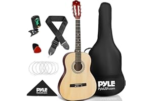 Pyle Akustik Gitarre für Kinder – Acoustics Guitar for Children, Kindergitarre mit Gitarren Set, Tuner &Tragetasche, Konzertgitarren Größe 3/4, Akustische Gitarre für Anfänger & Fortgeschrittene, Holz