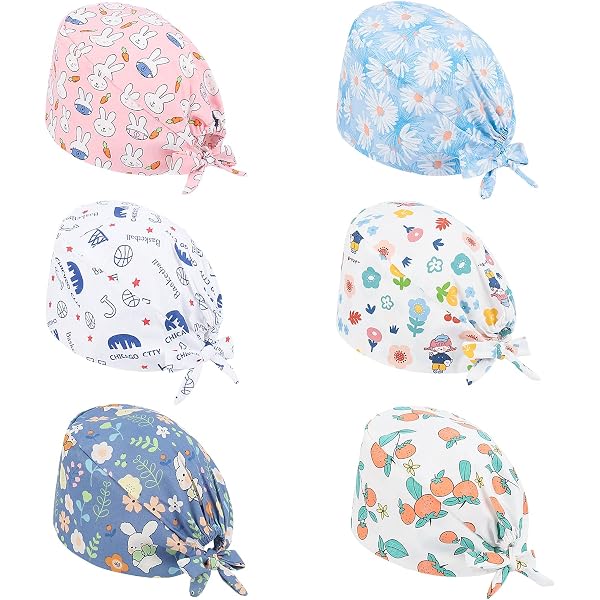 Bonnet Chirurgical Imprimé Fleuri - Coton Réglable - Pour Infirmières, Pros De Santé | Anti-poussière