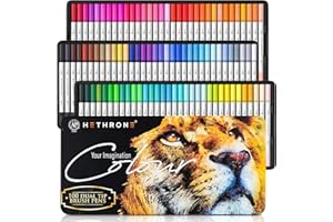 Hethrone Colouring Pens for Adults - 100 Colors Dual Tip Brush Pens Watercolour Fineliner Art Markers for Artist Beginner Drawing Calligraphy(White-100)
