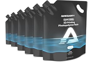Aceaddity Elite Series Résine 3D, Résine Photopolymère 405 nm LCD/DLP Durcissement UV, Liquide D'impression 3D de Haute Précision Compatible avec Imprimante 3D 8K (Bleu Clair, 1200g(6 Pack))