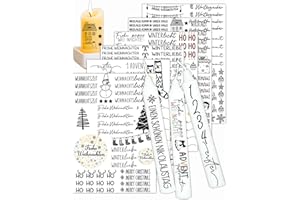 Oizemori Kerzentattoos Weihnachten – Kerzen Sticker & Kerzenfolie für DIY Kerzen, Adventskranz und festliche Tischdeko mit liebevollen Weihnachtsmotiven
