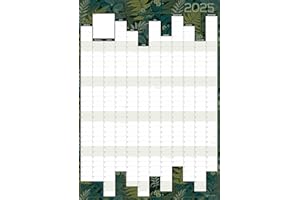 Studio Henki 2025 Wall Planner. A2 Vertical Year Planner. Includes stickers. Crease-free. (Woodland Ferns)
