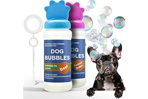 Petopedia 2x Dog Bubbles with PEANUT BUTTER & BEEF Scents, Interactive Dog Toys for Boredom, Puppy to Large Dogs, Outdoor, Safe (240ml (Pack of 2), Both (Assorted))