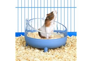 Albefer Hamster Sand Bath Container with 30g Natural Wood Shavings Small Pet Toilet Box Bathroom Washroom Small Animal Sand Bathtub Plastic Bath Basin Toy for Hamster Gerbil Rat Cage Accessory