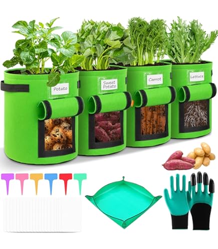 LZQ Plantenzak, 38 liter, aardappelzak, plantenzak met vilt