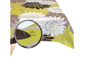 Valia Home® tovaglia con rivestimento in teflon per interni ed esterni in 6 modelli | tovaglia lavabile idrorepellente e antisporco grazie all'affidabile effetto loto | 140 x 180 cm fiore