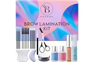 BLOOMORA Brow Lamination Kit, Eyebrow Lamination for Beginner/Professional, Eye Brow Lamination Kit + Instructions, Laminated Brows Lasts 6-8 Weeks, 15 Applications, Safe & Effective