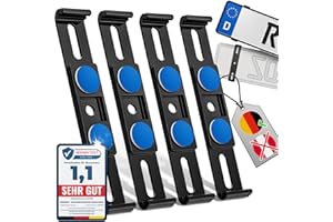 ‎ROADZ ROADZ® Kennzeichenhalter Rahmenlos - [unsichtbar & legal] - Sicherung für bombenfesten Halt - Set für 2 Kennzeichen - werbefrei - Nummernschildhalter - rahmenlose Kennzeichenhalter Auto