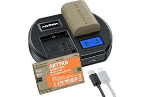 AKTTKA LP-E6/LP-E6N Batteria,Caricabatterie 18W con 2 Batterie di Ricambio (3000mAh) Compatibile con Canon LP-E6/LP-E6N e EOS 5D Mark II/III/IV, 6D, 6D Mark II, 7D, 7D Mark II, 60D, 70D, 80D, 90D