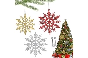 ‎ACNA 30 Stück Schneeflocken Weihnachten Deko, Schneeflocken Deko Glitzer, Schneeflocke Weihnachtsbaumschmuck, Weihnachtsdeko Schneeflocken für Weihnachtsbaum, Girlande Weihnachten Winter Deko