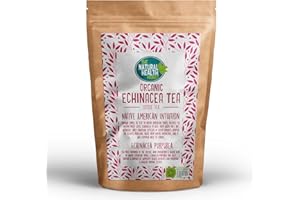 The Natural Health Market Echinacea Loose Leaf Tea 200g | Organic Herbal Tea | Soil Association Certified | Made in UK | Winter Throat Comfort Tea | Vegan, Healthy Tea | Climate Pledge Friendly
