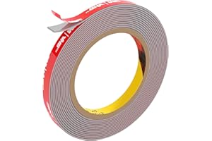 FIXCHORD 3M VHB Tasma Dwustronna, wodoodporna, mocna montażowa taśma samoprzylepna do taśm LED, samochodów, wystroju domu i biura, szary (15.4FT×0.39IN)