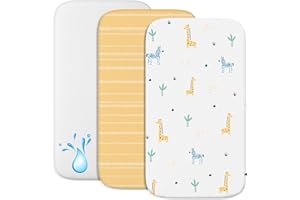 SWEETY FOX Lenzuola Next To Me 3-in-1 - Lenzuola Culla Cododo con Angoli (Set da 2) + 1 Coprimaterasso Impermeabile con Elastico - 50 x 83 cm - Per Culla Co-sleeping, Lettino - Bimbo e Bimba - Savana
