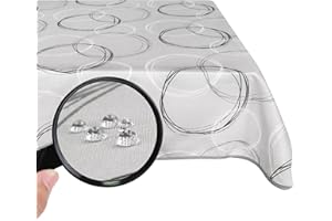 Valia Home® Tovaglia con teflon, 6 modelli | Lavabile, idrorepellente e antisporco con effetto loto | 140x240 cm, grigio