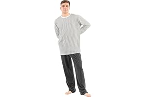 TRAMAS+ Pijama Algodón de Hombre con Manga Larga y Pantalón Largo, Primavera y Otoño, Conjunto de Ropa para Dormir, Cintura Elástica, Regalos para Hombre