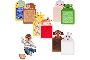 CMANLNYK 8Pcs Sensory Mats for Kids - Educational Animals Sensory Pads Tiles Wall Panel Disorder Fidget Toys for Kid Toddler Baby Autism Tactile Play/Anxiety Relief, Playful Learning Gift