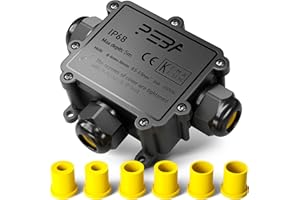 PEBA® Scatola di Giunzione Impermeabile IP68, Connettori Elettrici, 3 vie Connettore Stagno Manicotto di Collegamento Cavo Sotterraneo del Area Esterna per Diametro del Cavo Ø4-14mm