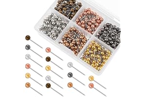 HARIENDNY 480 Stück Karte Nagel Pinnadeln 14mm Bunt Rundkopf Stecknadeln Edelstahlspitze Weltkarte Pushpins für Korkbrett, Stoffmarkierung, Foto Wand (6 Farben)