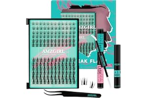 AMZGIRL LASH Fairy Lash Clusters Kit 144PCS Manga Kit Estensione Ciglia Kit DIY Kit Estensione Ciglia con Legatura e Sigillazione Ciglia, Rimozione Colla Ciglia e Applicatori Ciglia ((Bianco)
