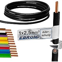 Câble Électrique Rigide H07V-U 2,5 Mm² - Couleur Bleu Clair - Longueur Au Choix (10m à 100m) - Ebrom