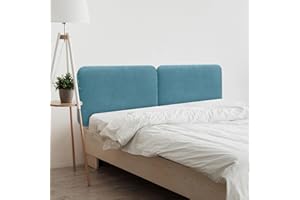 DHOME Cabecero Tapizado Liso Redondeado Tela Aqualine para Pared Acústicos Cabeceros Absorbentes Cabezal Cama Dormitorio (Turquesa, 160cm Dual)