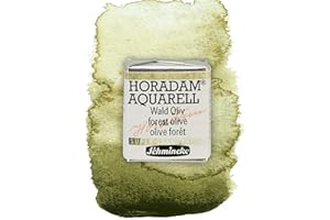 Schmincke – HORADAM® AQUARELL, Super Granulation, 14 941 044 Wald Oliv, 1/2 Näpfchen, sehr stark granulierende Farbtöne, feinste, supergranulierende Aquarellfarben
