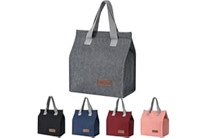 HexinYigjly Sac Isotherme à Repas, Sac à Lunch, Sac Repas Isotherme, Sac à Main Lunch Bag Portable, Sac Fraicheur pour Femmes/Hommes/Déjeuner/Pique-Nique/École/Bureau-Gris
