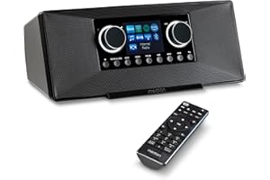 MEDION P85333 Internetradio mit DAB+ (WLAN, UKW, Spotify Connect, Amazon Music, DLNA, USB, Kopfhörer-Anschluss, AUX, Stereo Line-Out Cinch, Sleep Timer) schwarz
