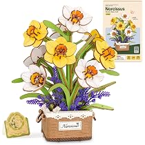 ROBOTIME Puzzle 3D Tulipe Orange – Kit DIY Fleurs En Bois, Modèle De Bouquet Artistique, Décoration Maison, Cadeau Saint-Valentin Femme