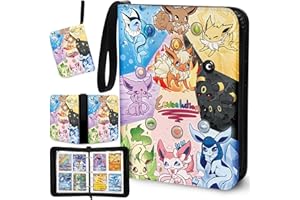 YUNDONGBA Sammelalbum für Karten, 50 Seiten 400 Karten Kapazität Sammelkarten Album, Wasserdicht Karten Halter Heft Ordner Buch kompatibel für Pokemon Fußball/Basketball/Vmax Karten (400 Gruppentier 2)