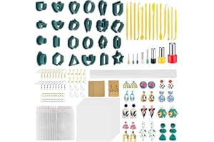 Teklemon Lot de 207 Emporte-Pièces en Argile Polymère pour Boucles d'Oreilles, 24 Formes Cutters de Argile Polymère avec Cartes, Outils en Argile pour Fabrication de Bijoux en Argile Polymère