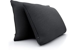 ‎DYNMC YOU Sofakissen mit Füllung und Bezug - Sofakissen Groß 40x60 cm - Couchkissen Schwarz 2er Set viel Füllung – OekoTex zertifizierte Zierkissen Sofa & Couch – Bequeme Dekokissen Wohnzimmer, Schlafzimmer