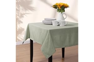 ‎JEMIDI JEMIDI Gartentischdecke 90x90cm wasserabweisend - Outdoor Tischdecke abwaschbar eckig - Garten Tischtuch wetterfest - Leinenlook Hellgrün