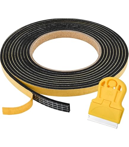 Ceranfeld Afdichtingstape, zelfklevend, 10x3 mm, 5 m, voor kookplaat, spoelbak, inbouwspoelen, keramische plaat, met kleine schraper, montageband